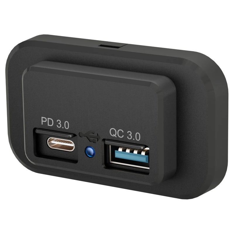 Bluejw 12V 24V 48W Dual USB Car Charger, QC3.0 18W Type-A & PD 30W Type-C Fast Charging Socket Outlet for Bus RV Automobile - Image 2